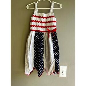 Girls Red White and Blue dress size 5 Festive Holiday Party 4Th of July